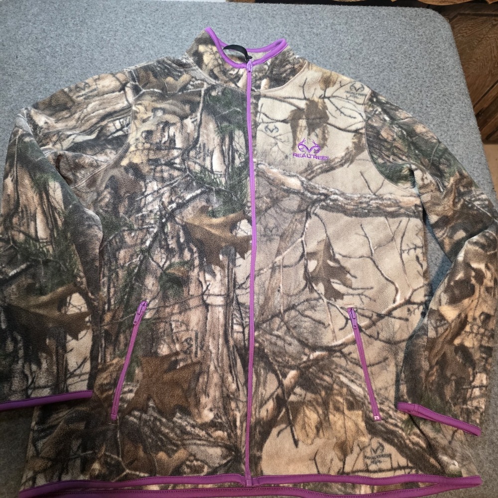 Real Tree Fleece Fullzip Camo Jacket Girls Xl (16-18) Y1